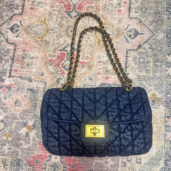 Karl Lagerfeld Handbags - Karl Lagerfeld Denim Quilted Crossbody Bag